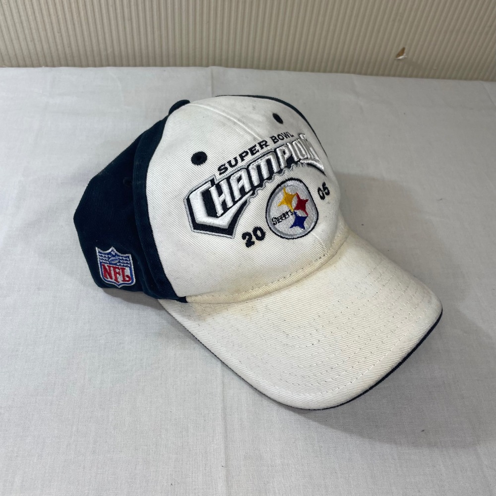 Reebok Pittsburgh Steelers Super Bowl XL Champions 2005 Hat Adjustable White